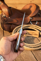 Darkwood Wide Skinner 7" Handmade Damascus Dark Wood Handle