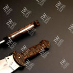 Handcrafted J2 Stainless Steel Boot Knife | Pakka Wood Handle | Leather Sheath | 13.5" Hunting Blade