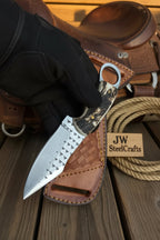 Sundance Tracker Knife 9" Handmade Carbon Steel with Finger Ring Detail