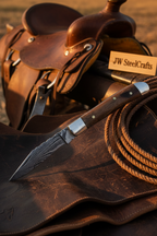 Rosewood Folding Knife 7.5" Handmade Damascus Steel Traditional Pocket Knife