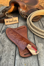 Rancher's Dualwood Cowboy Knife 7" Handmade Pakka and Olive Wood Handle