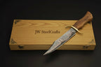 Timberland Trapper Bowie Knife 10" Handmade Damascus Presentation Box