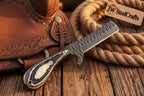 Ranchero Bull Cutter Knife 7" Handmade Damascus Tanto Point