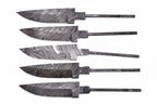 5-Piece Hand Forged Damascus Hunting Knife Blanks Set