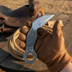 Rustler's Ring Karambit 5" Handmade Damascus Integral Handle