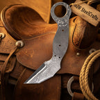 Rustler's Ring Karambit 5" Handmade Damascus Integral Handle