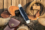 Executive Slipjoint Damascus Folder with Black Resin Handle