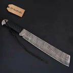 9 Inch Damascus Steel Tanto Knife with Cord Wrapped Handle – 16 Inch Overall