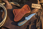 Antler Ridge Skinner Knife 8" Handmade Damascus Stag Horn Handle