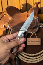 Darkwood Wide Skinner 7" Handmade Damascus Dark Wood Handle