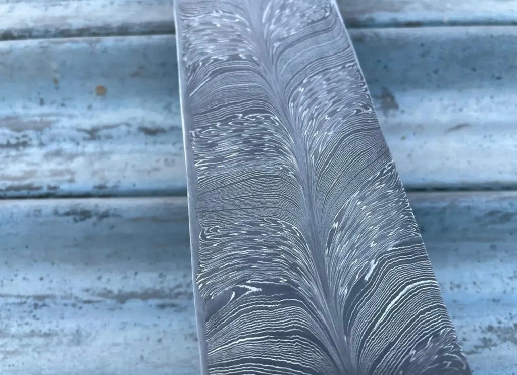 Silvertrail Damascus Billet Bar 16" Handmade Raindrop Pattern