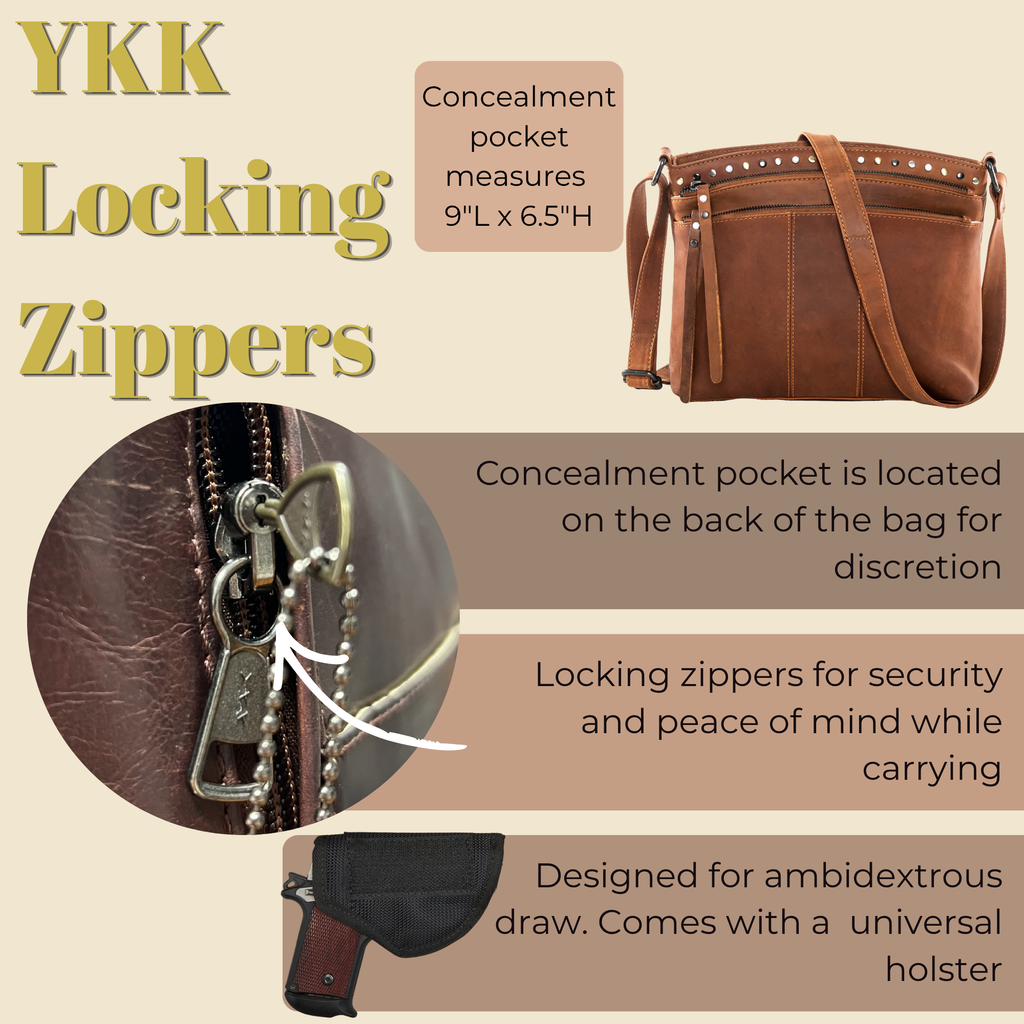 Concealed Carry Brynn Leather Crossbody by Lady Conceal