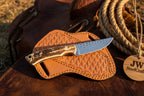 Timberline Drop Point Knife 9" Handmade Carbon Steel with Jimped Spine