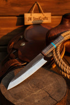 Japanese Gyuto Chef Knife 8” – Kurouchi Finish Blade with Wa Handle, Traditional Meiji Style