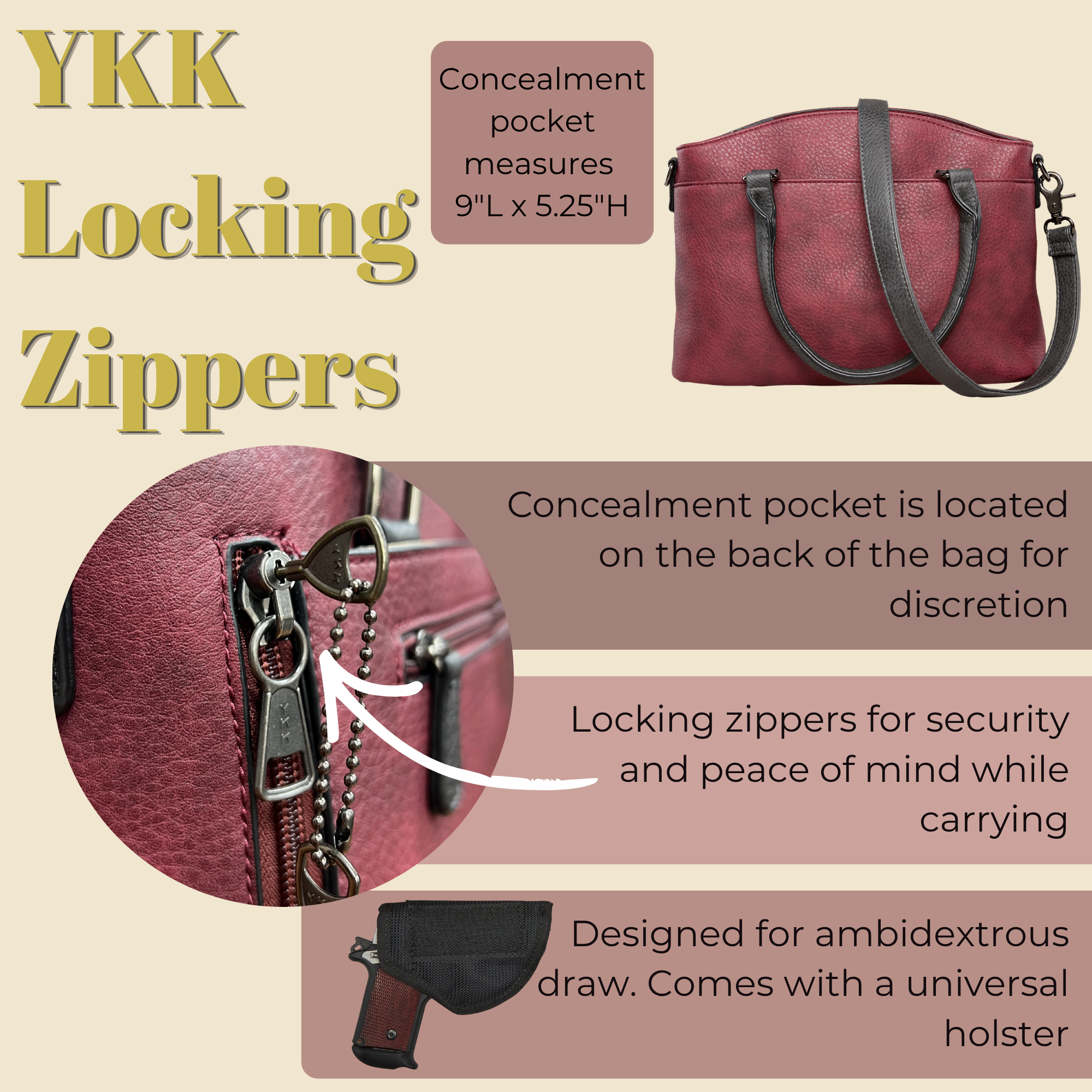 Concealed Carry Carly Satchel by Lady Conceal
