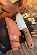 Woodgrain Trail Skinner Knife 7.5" Handmade High Carbon Steel Wood Handle