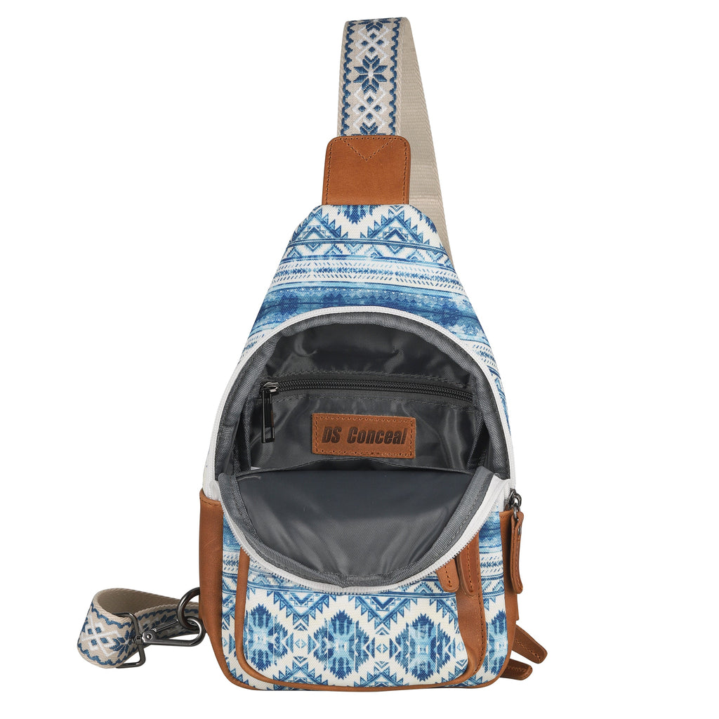 Concealed Carry Aztec Indie Canvas Sling by DS Conceal