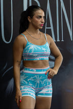 Women's High-Waisted Seamless Front Compression Training Shorts | Miami Vice Mayhem