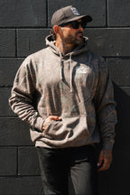 Lift Heavy. Trust God. - Premium Darkwood Camo Hoodie