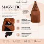 Concealed Carry Unisex Dakota Leather Sling by Lady Conceal - Large and Regular Size