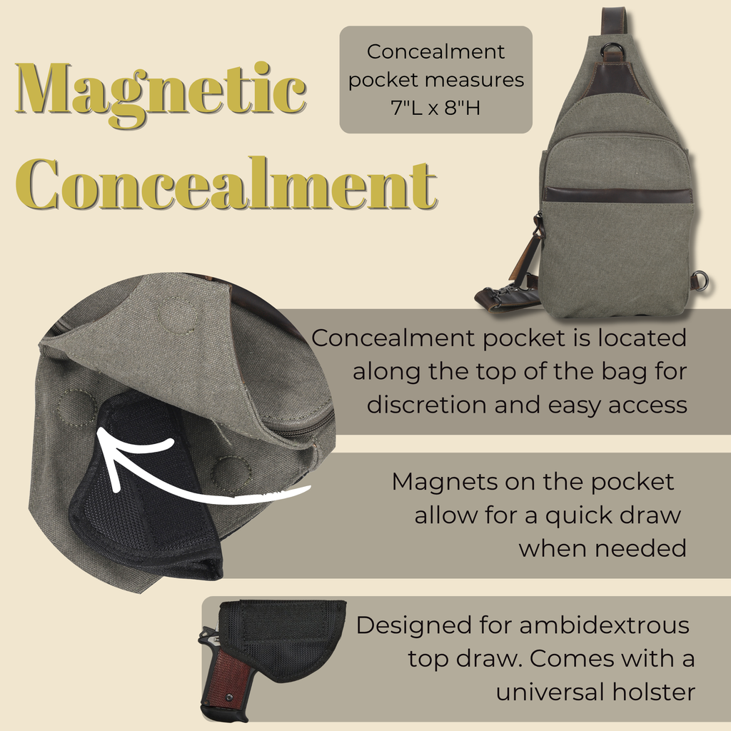 Concealed Carry Dakota Large Canvas Sling