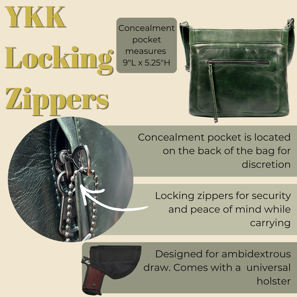 Concealed Carry Delaney Leather Crossbody by Lady Conceal