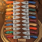 Frontier Emblem Skinner Collection set of 20 Handmade wood handle