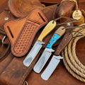 Trailhand Bull Cutter Trio Knife 7" Handmade High Carbon Set of 3