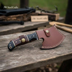 Damascus Bearded Hatchet with Contoured Full Tang Handle
