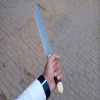 Skalder's Rosewood Seax Knife 11" Handmade Damascus Steel Viking Blade
