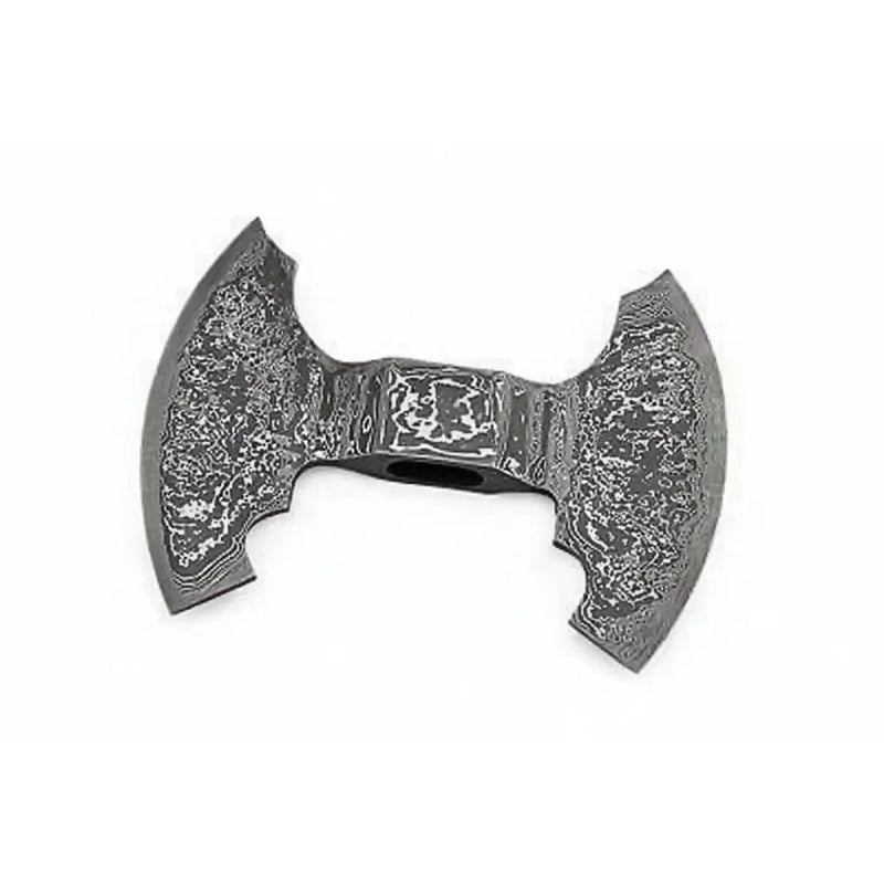 Gravemoor Damascus Double Axe 8" Handmade Viking Style Twin Edge Head
