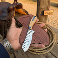 Timberline Damascus Skinner Knife 8" Handmade Wood Handle Damascus Blade