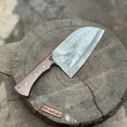 10-Inch Damascus Camp Cleaver — 5.5 Inch Blade, Tali Wood Handle, Silver Pins & Black Spacer