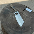 Sheepsfoot Fixed Blade Knife Polished Blade Thumb Hole Resin Handle