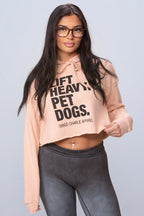 Lift Heavy. Pet Dogs. - Women's Crop Hoodie