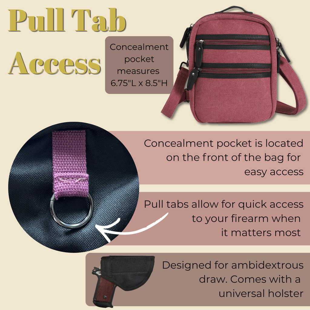 Concealed Carry Unisex Jax Canvas Crossbody by DS Conceal