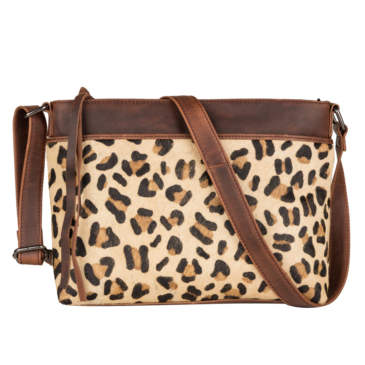 Concealed Carry Josie Indian Leopard Leather Crossbody by Lady Conceal