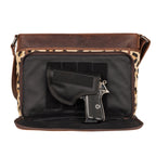 Concealed Carry Josie Indian Leopard Leather Crossbody by Lady Conceal