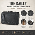 Concealed Carry Kailey Leather Fanny Pack/Sling by Lady Conceal