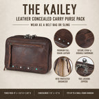 Concealed Carry Kailey Leather Fanny Pack/Sling by Lady Conceal