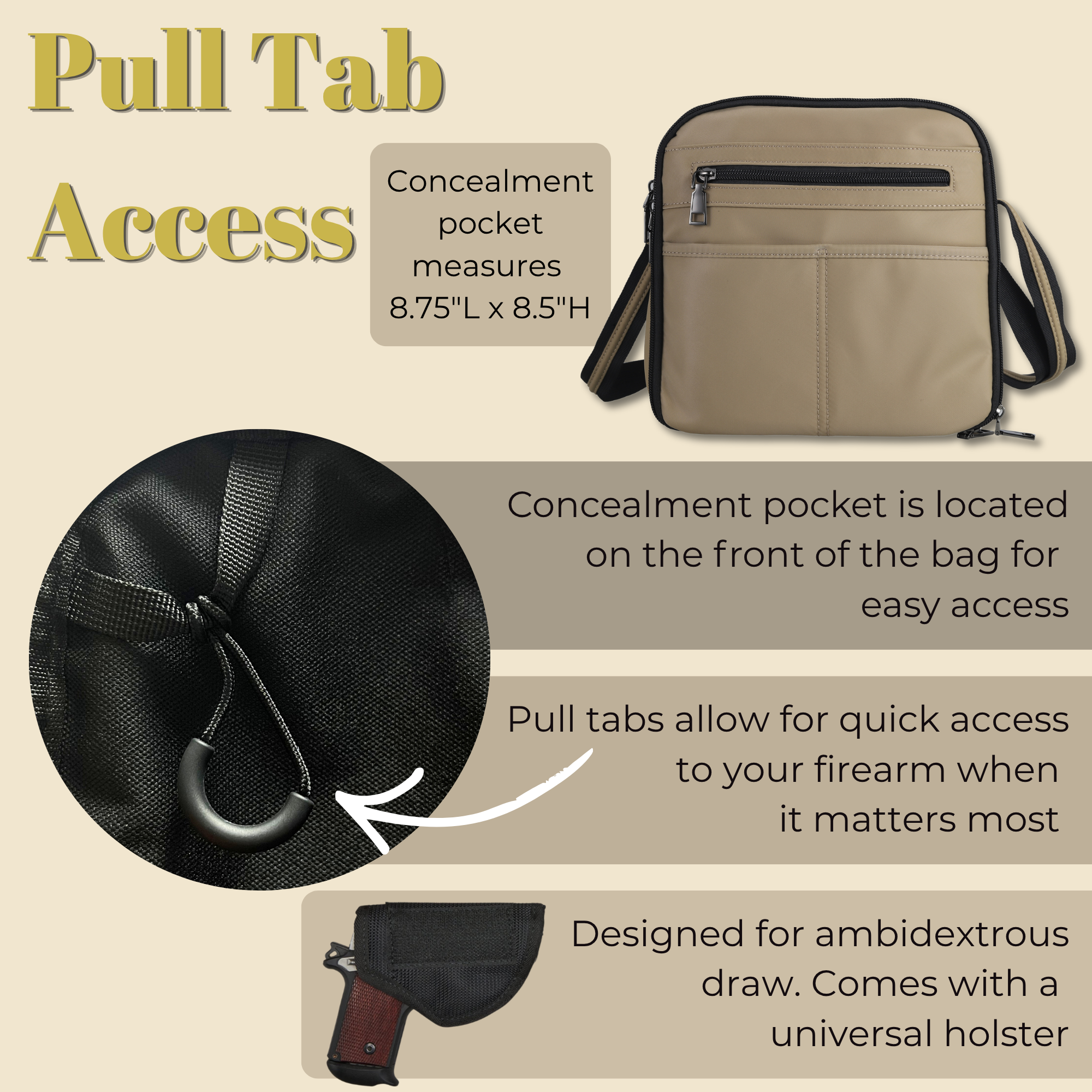 Concealed Carry Nylon Kayden Deluxe Crossbody by DS Conceal