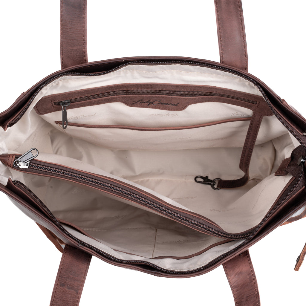 Concealed Carry Norah Leather Tote by Lady Conceal
