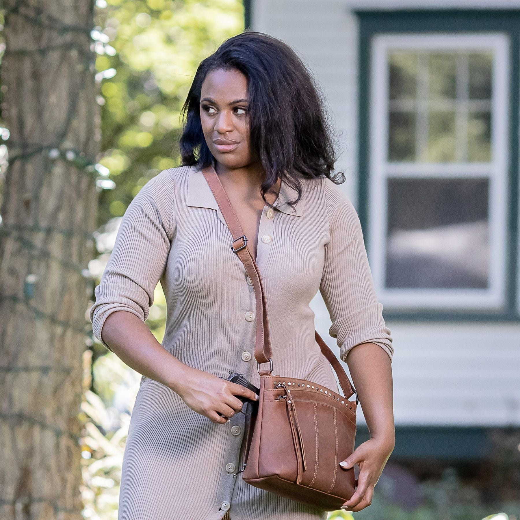 Concealed Carry Brynn Leather Crossbody by Lady Conceal