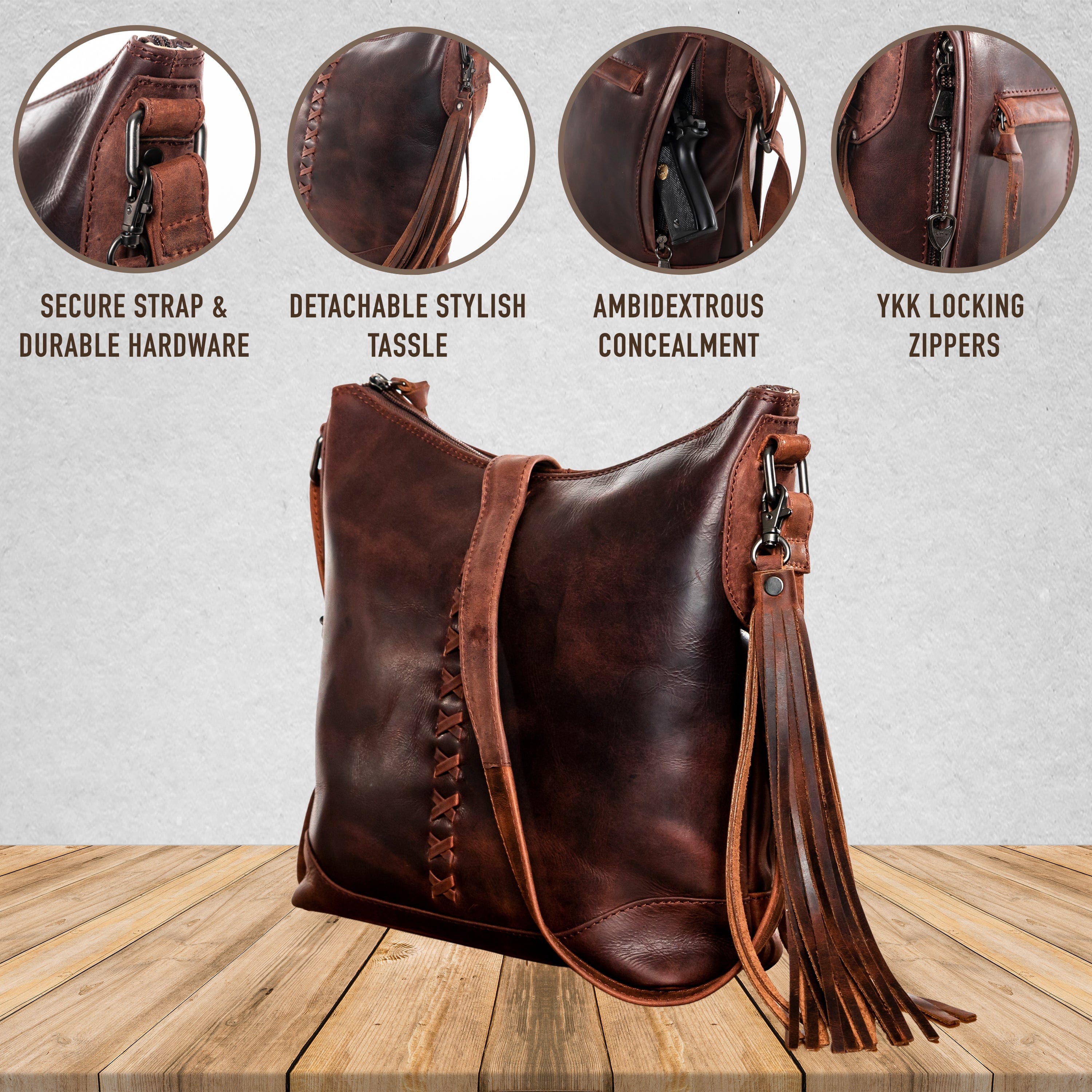 Concealed Carry Purse Blake Leather Crossbody by Lady Conceal