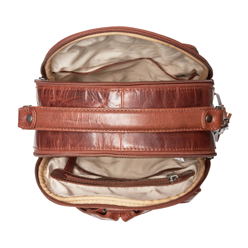 Concealed Carry Sawyer Leather Backpack by Lady Conceal