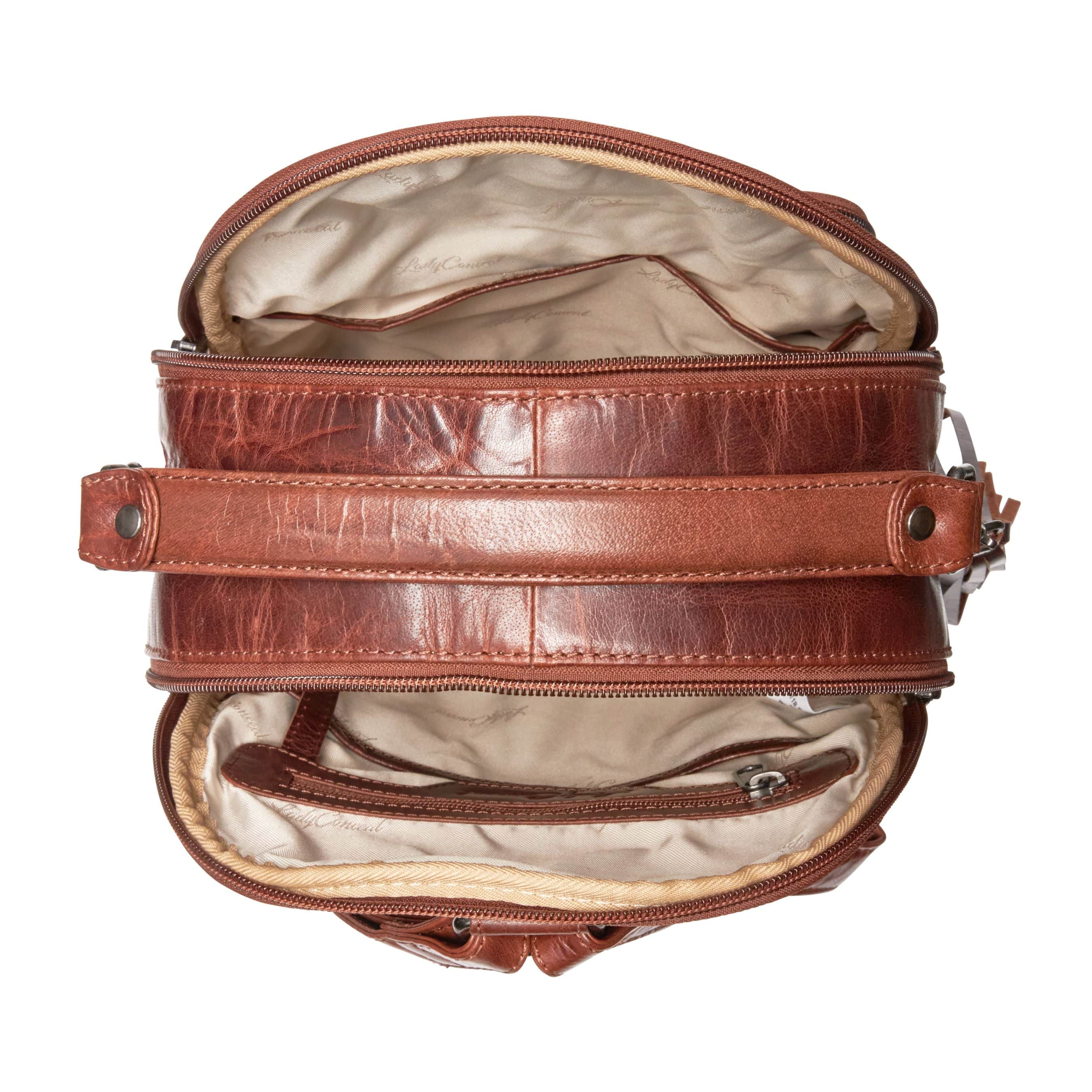 Concealed Carry Sawyer Leather Backpack by Lady Conceal