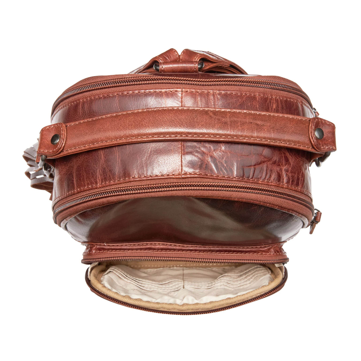 Concealed Carry Sawyer Leather Backpack by Lady Conceal