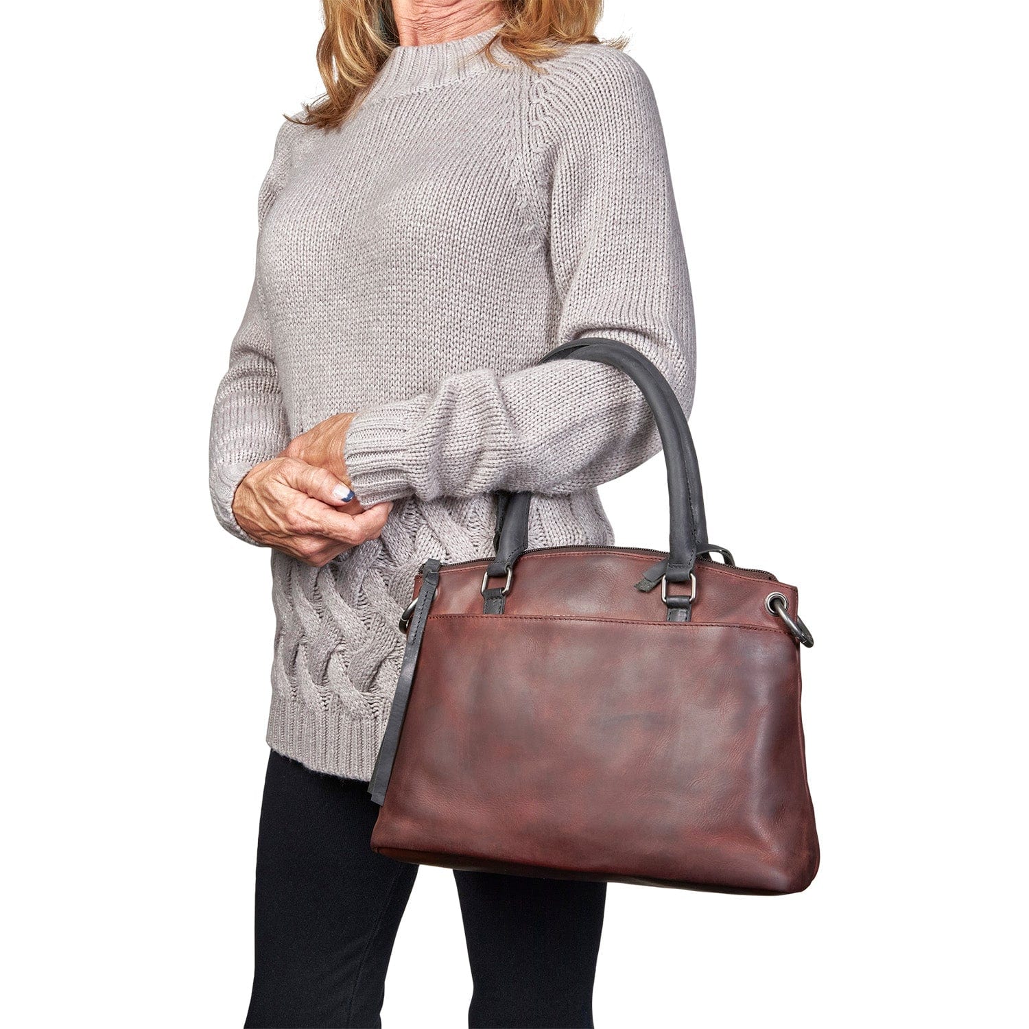 Concealed Carry Whitely Leather Satchel by Lady Conceal