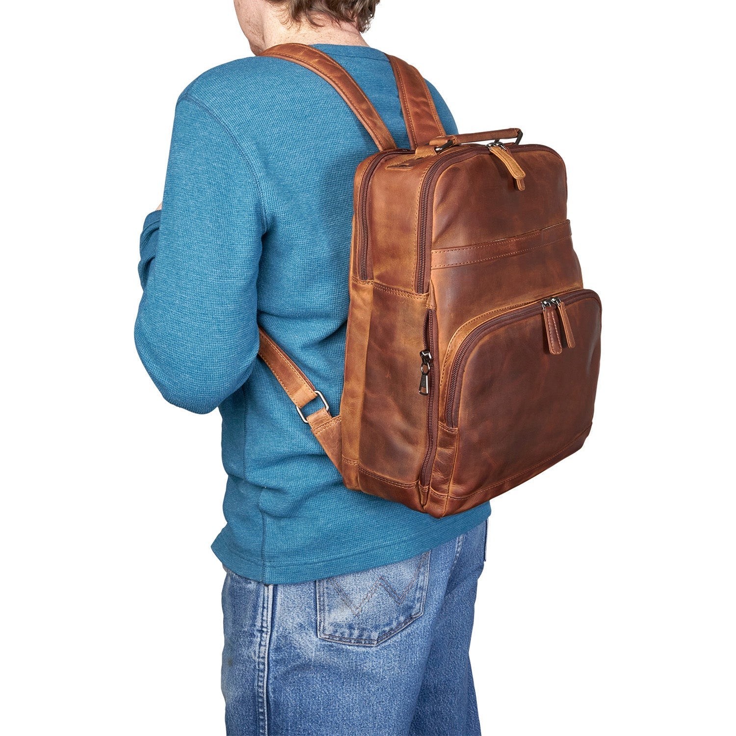 Concealed Carry Quinn Unisex Leather Backpack