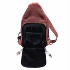 Concealed Carry Unisex Taylor Sling Leather Backpack by Lady Conceal